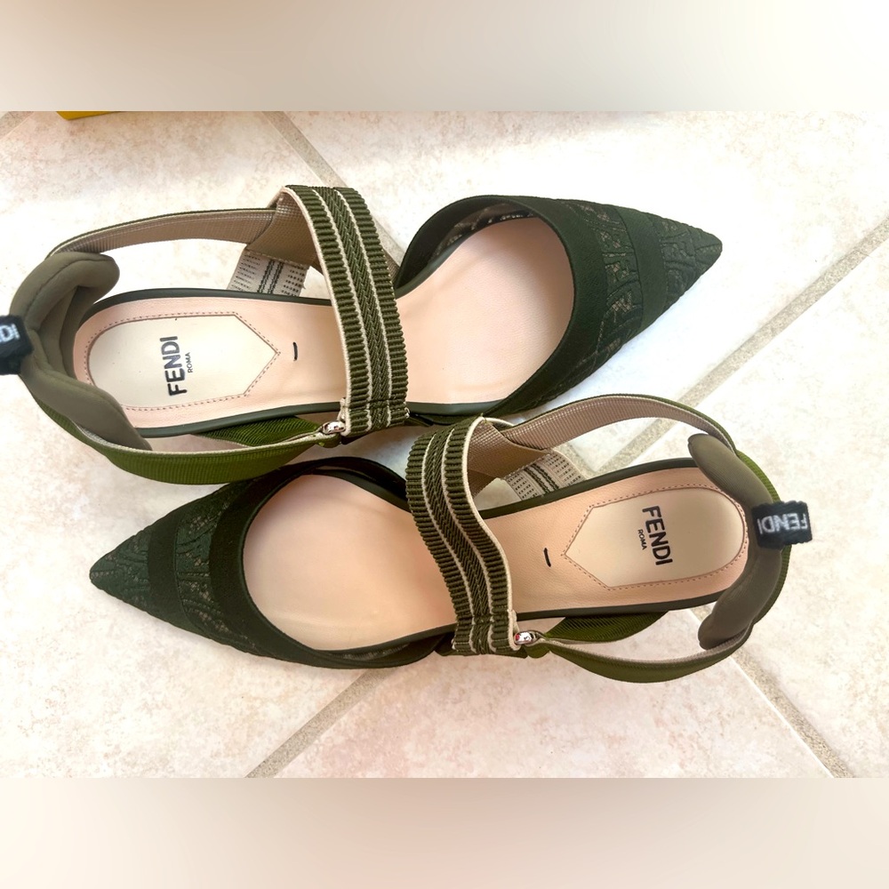 Fendi fabric sling back